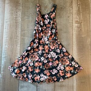 Solemio Floral Open Back Skater Dress